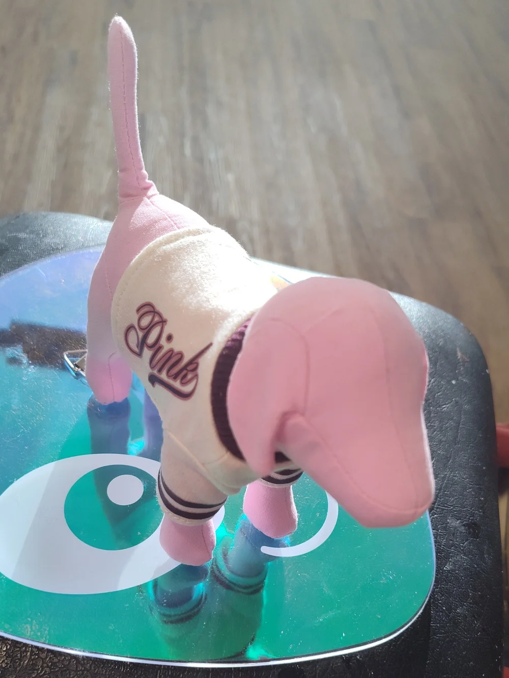 Victoria's Secret Pink Plush Dog Pink and Cream Sweater 7x 6 Sporty